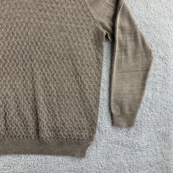 NEW Joseph Abboud Sweater Mens XL Brown Merino Wool Blend Pullover Cable Knit - Picture 6 of 11